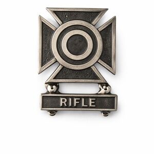 Vintage Sterling Silver Rifle Cross MilitaryPin